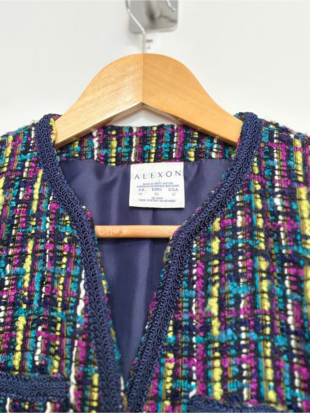 Vintage Alexon Multicolor Boucle Tweed Blazer Jacket U.S. 12 - Picture 3 of 14